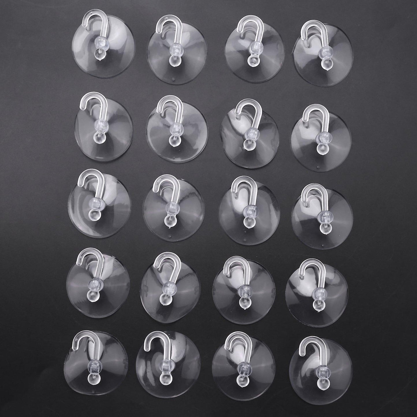 20 X Suction Cups Clear Plastic Cups with Metal Decoration Sucker