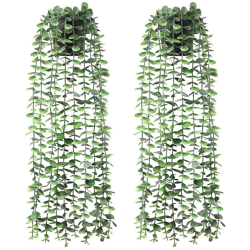 2 Pcs Fake Eucalyptus Potted Plants Fake Plants for Wall House Room