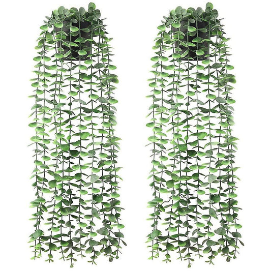 2 Pcs Fake Eucalyptus Potted Plants Fake Plants for Wall House Room