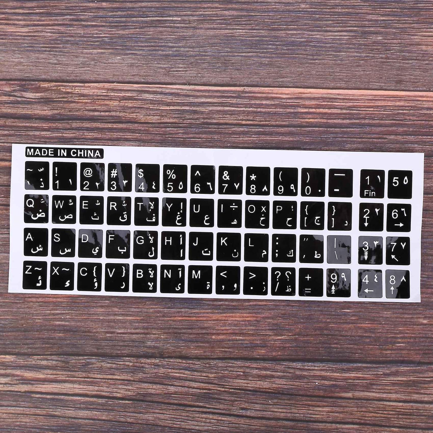White Letters Russian Keyboard Sticker Decal Black for Laptop Pc