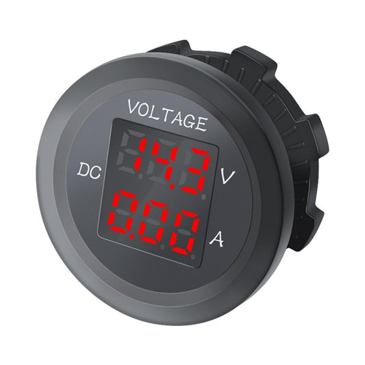 Car Led Digital Voltmeter Dc 12v/24v Led Dual Voltmeter Ammeter Red