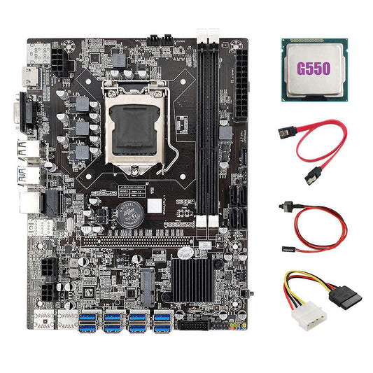 B75 Eth Mining Motherboard 8xpcie to Usb+g550 Cpu Lga1155 Motherboard