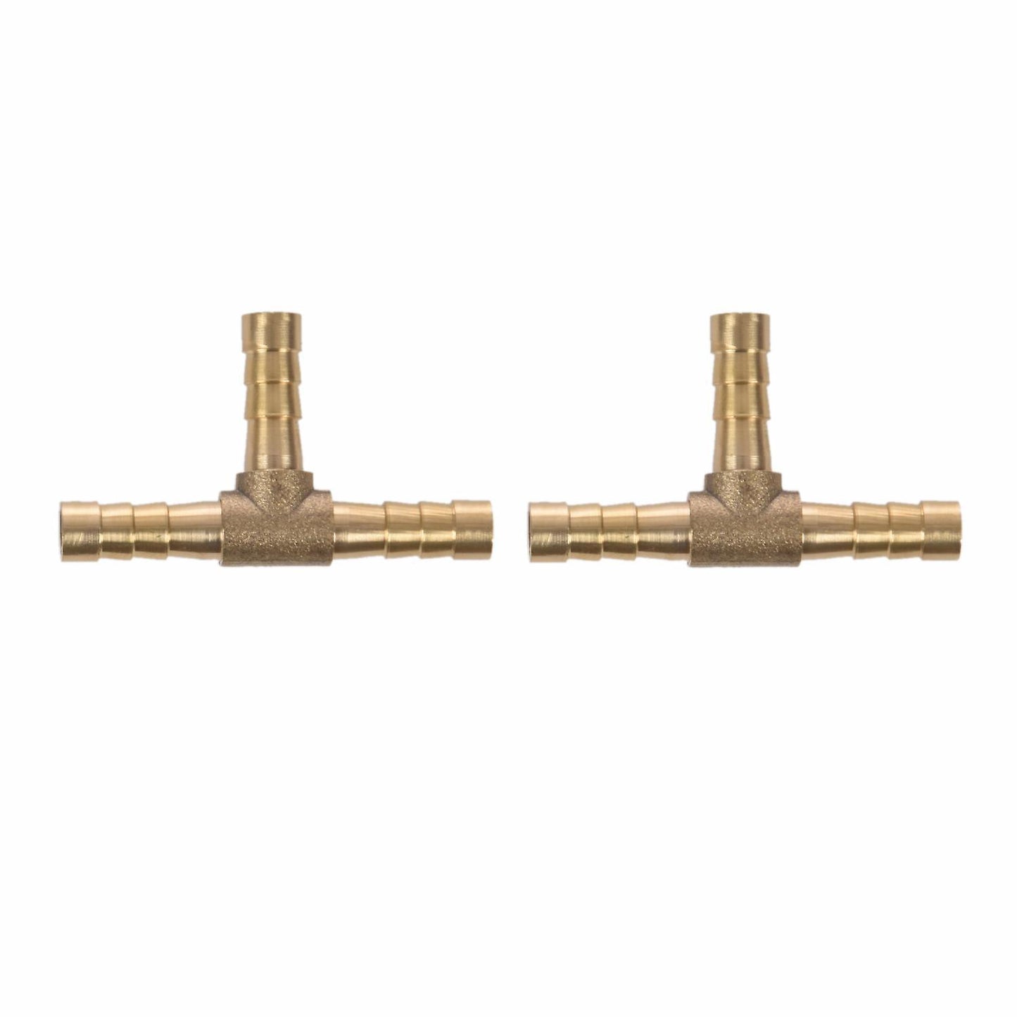 2pcs Air Fuel Water 3-way Brass Tee T Fitting Hose Barb Connector