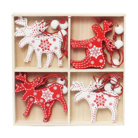Christmas Pendant, Wooden Angel Elk Pattern Ornaments Decoration, B