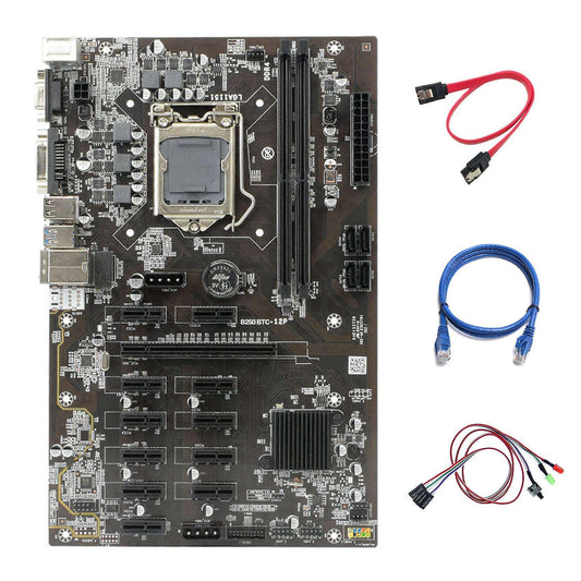 B250 Btc Mining Motherboard with Light+rj45 Cable for Btc Miner