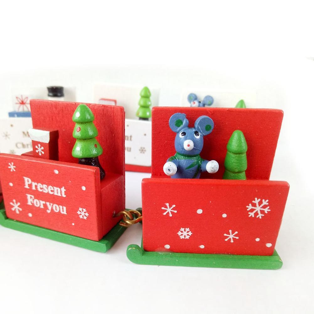 Wooden Train Ornament for Home Santa Claus Gift New Year Decor,d
