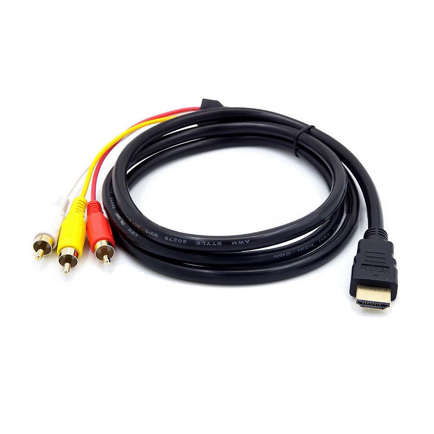 1080p Hdmi-compatible Male Av Cable W/scart to 3 Rca Phono Adapter