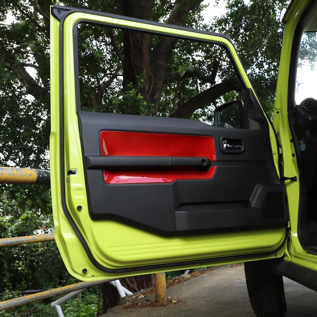 Car Door Inner Side Decoration for Suzuki Jimny, Red Carbon Fiber