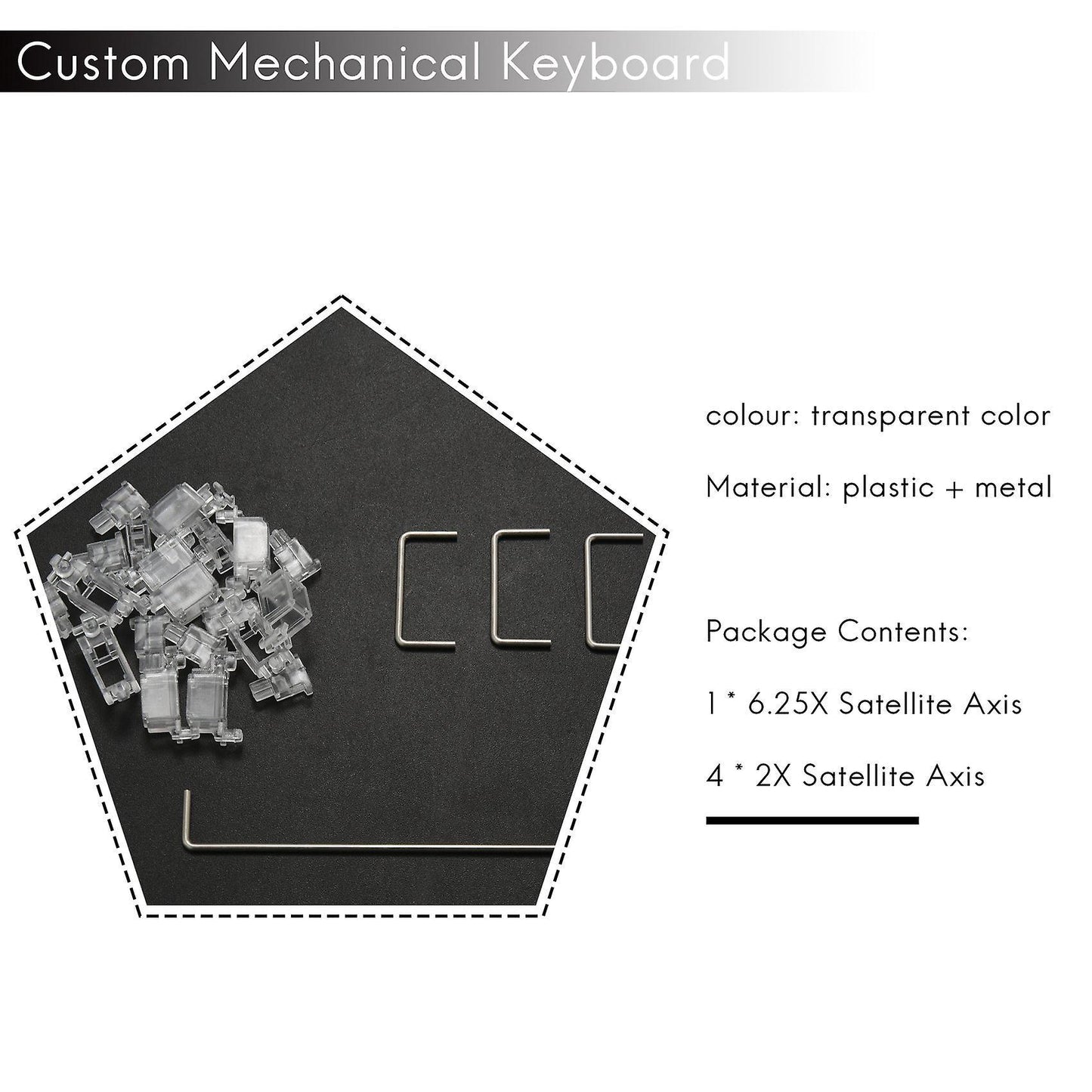 Plate Mounted Stabilizers 6.25x for Mechanical Keyboard(transparent)