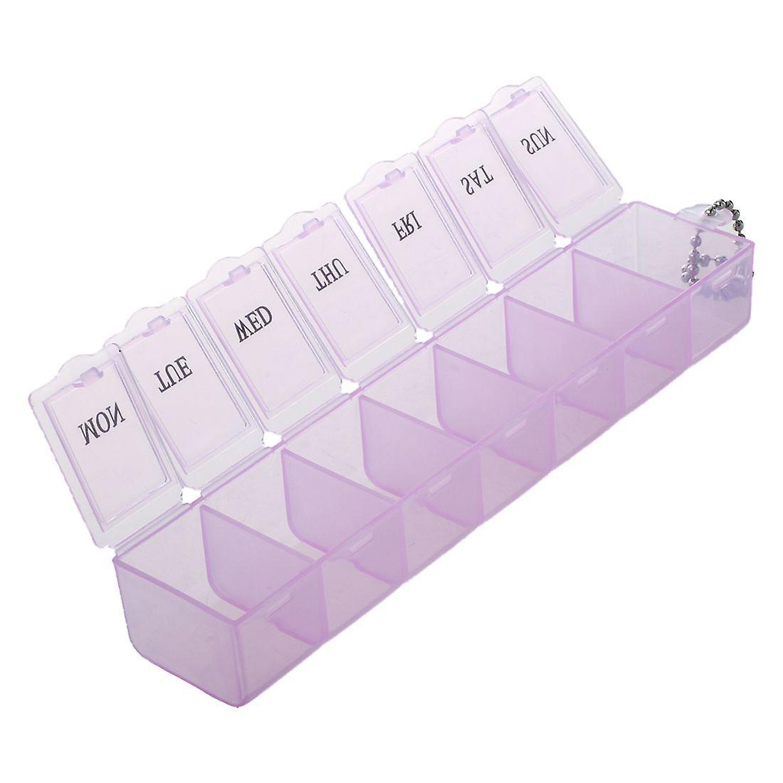 7 Day Weekly Pill Box Organizer Medicine Compartments Vitamin Storage Travel Kit 1pcs Pink
