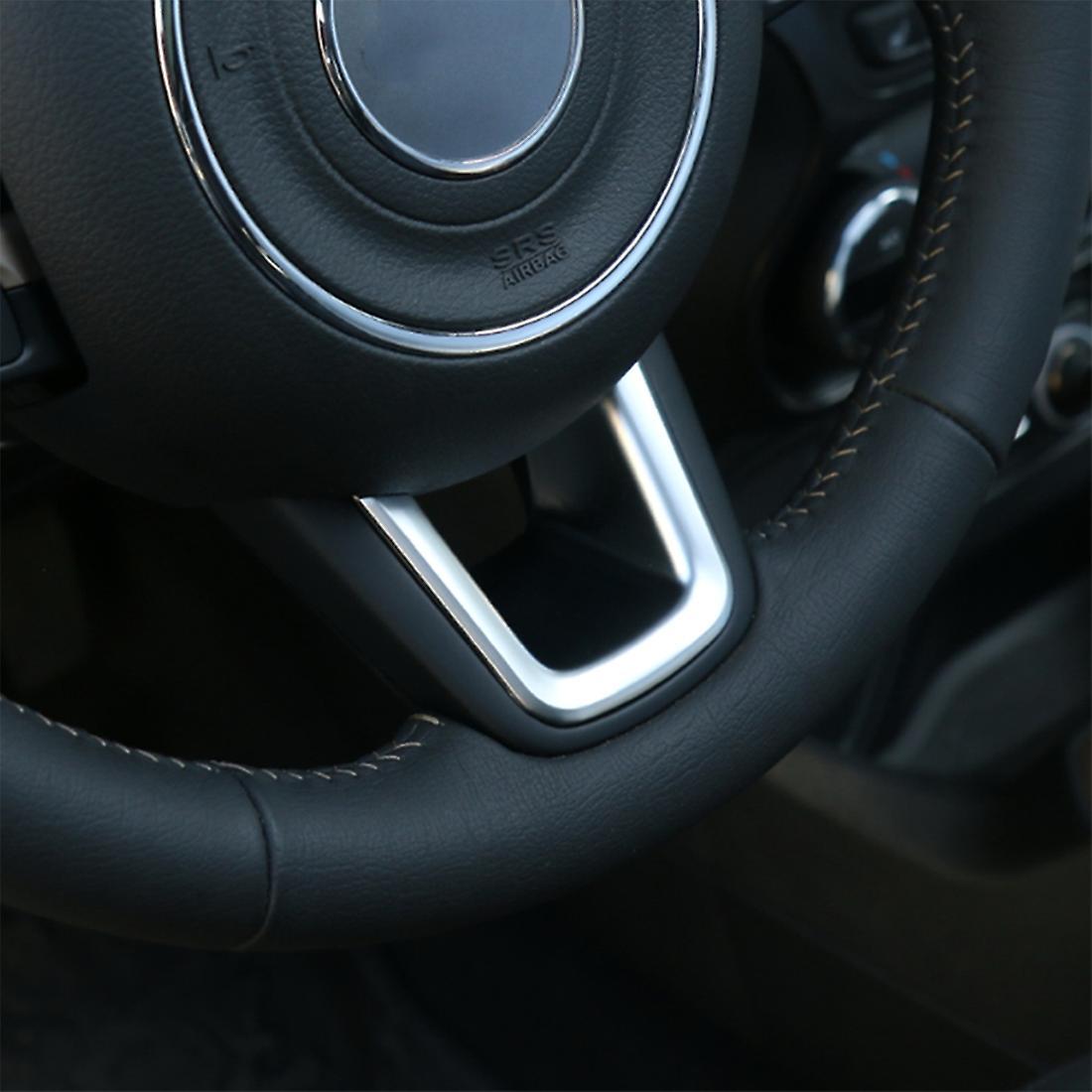 Steering Wheel Decoration Cover Trim Stickers for Jeep(silver)