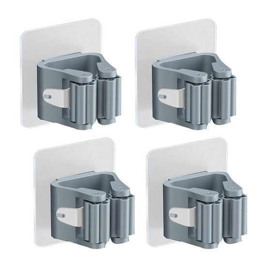 Household Storage Rack Bathroom Suction Pipe Hook Mop Rack Gray