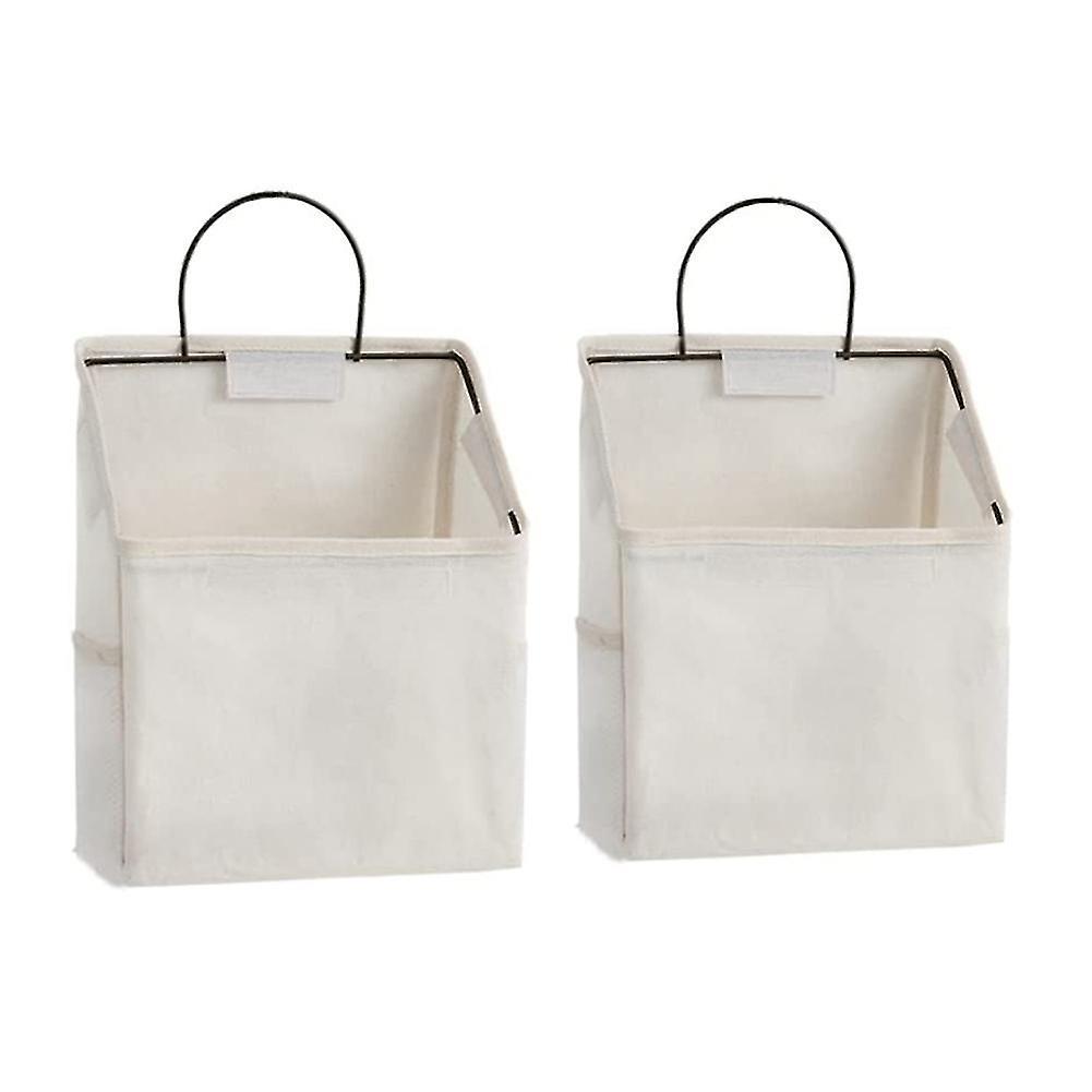 2pcs Three-dimensional Solid Color Hanging Wall-mounted Storage Bag