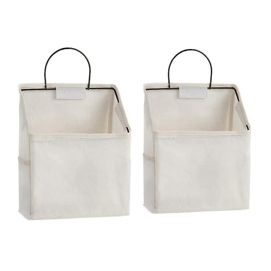 2pcs Three-dimensional Solid Color Hanging Wall-mounted Storage Bag
