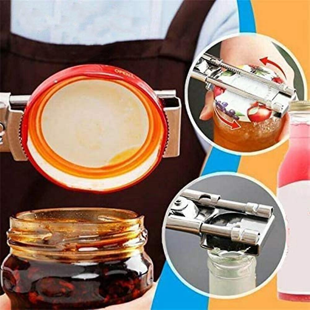 Adjustable Multifunctional Stainless Steel Can Opener Jar Lid Gripper