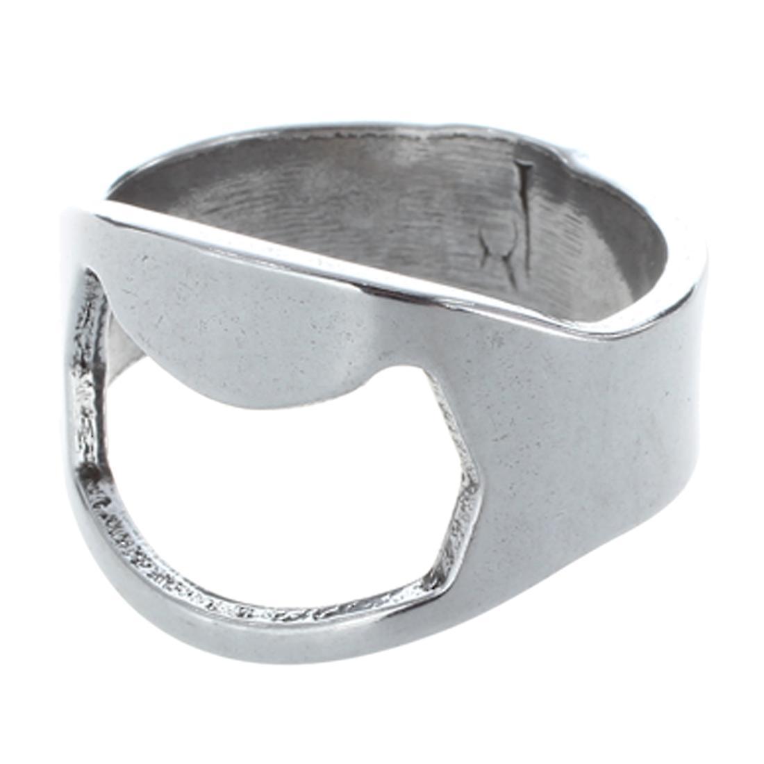 5x Silver Stainless Steel Metal Finger Thumb Keyring Ring Beer Bottle Opener Bar
