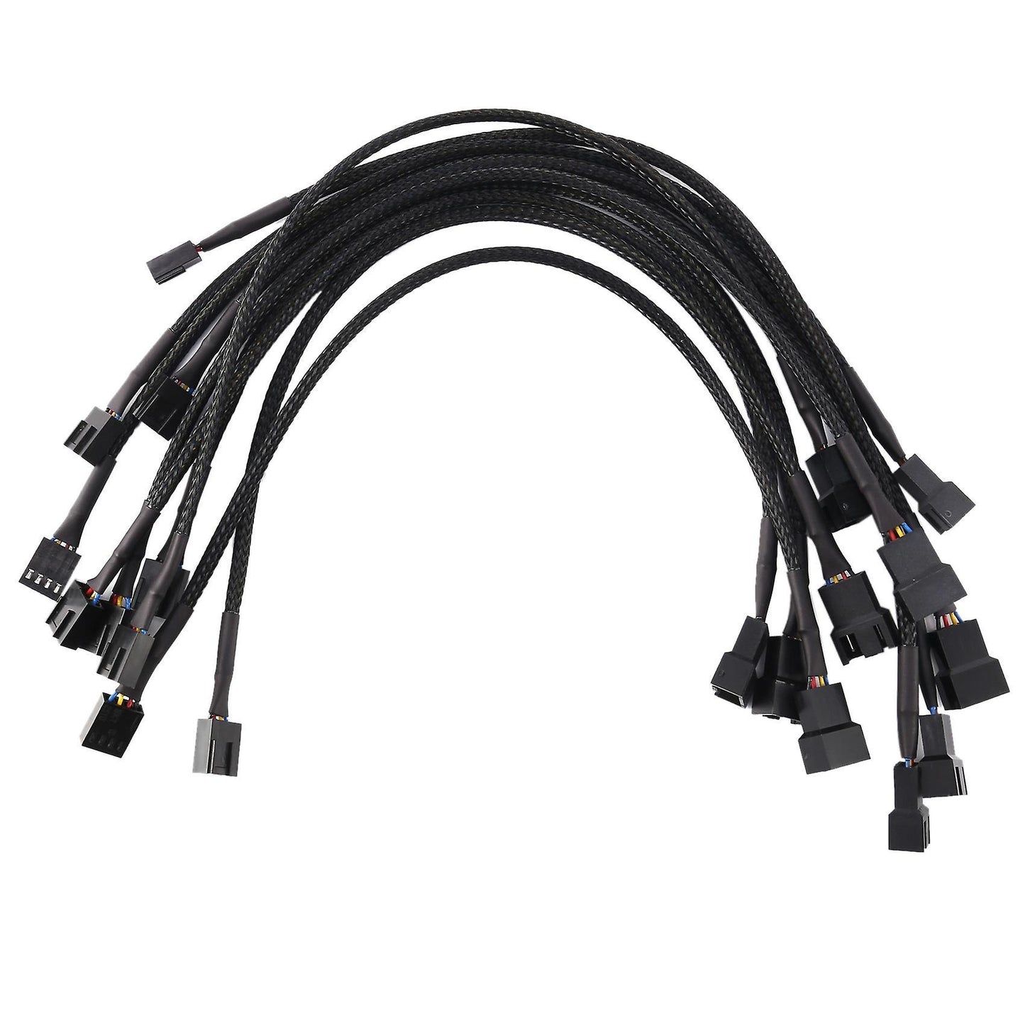 10pcs 4 Pin Pwm Fan Extension Power Cable Connector Case