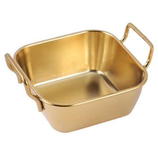 Stainless Steel Food Storage Tray Double Ears Fried Chicken Square, B