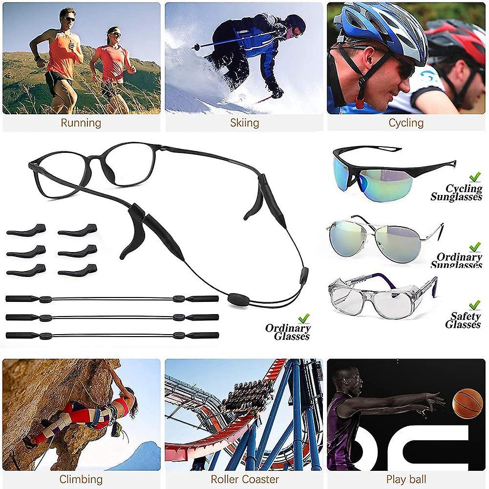 Glasses Strap Adjustable Eyewear Retainer 3pcs Universal Fit Sports