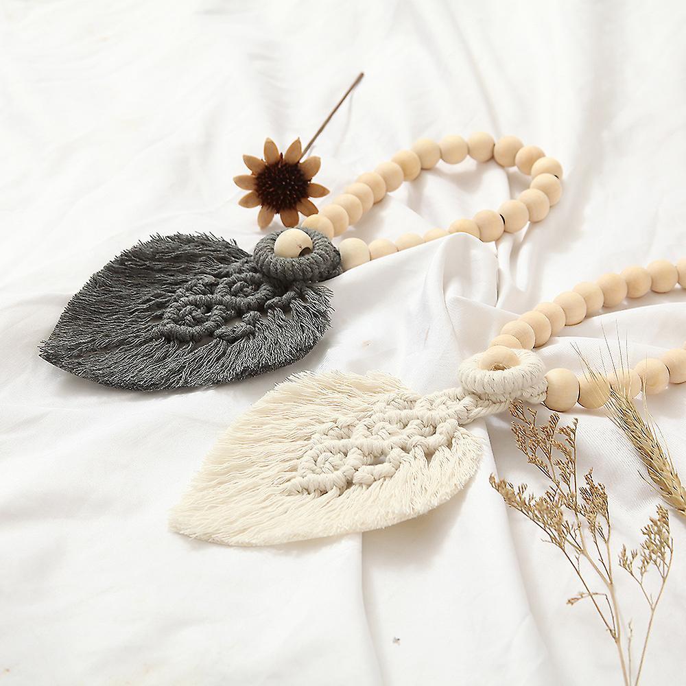 2pcs Wooden Beads Cotton Rope Woven Curtain Door Curtain Straps