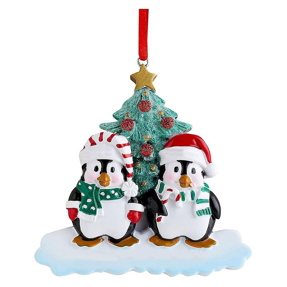 Personalized Penguin Family Christmas Tree Ornament (family Of 2)