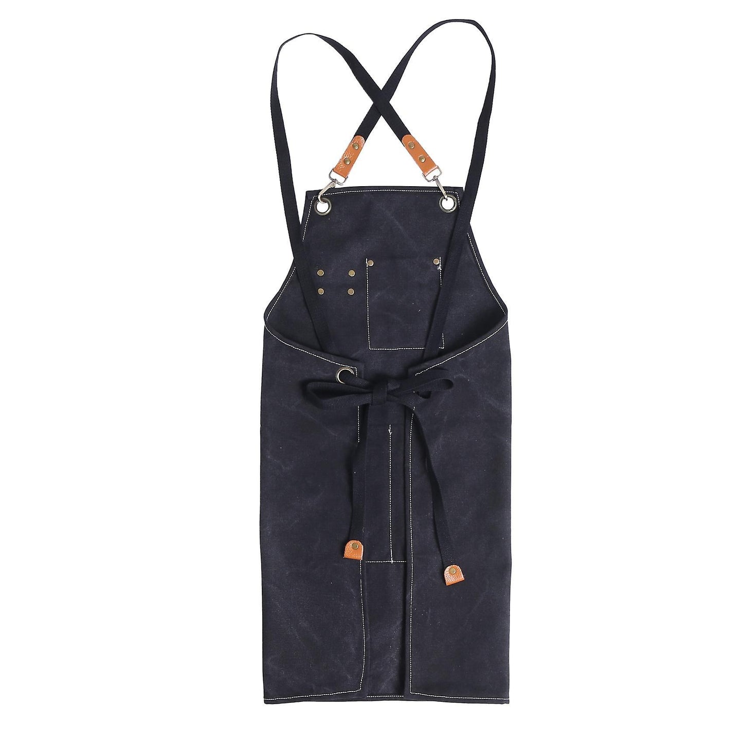 Canvas Kitchen Apron for Men Women Cooking Apron 3 Pockets(black)