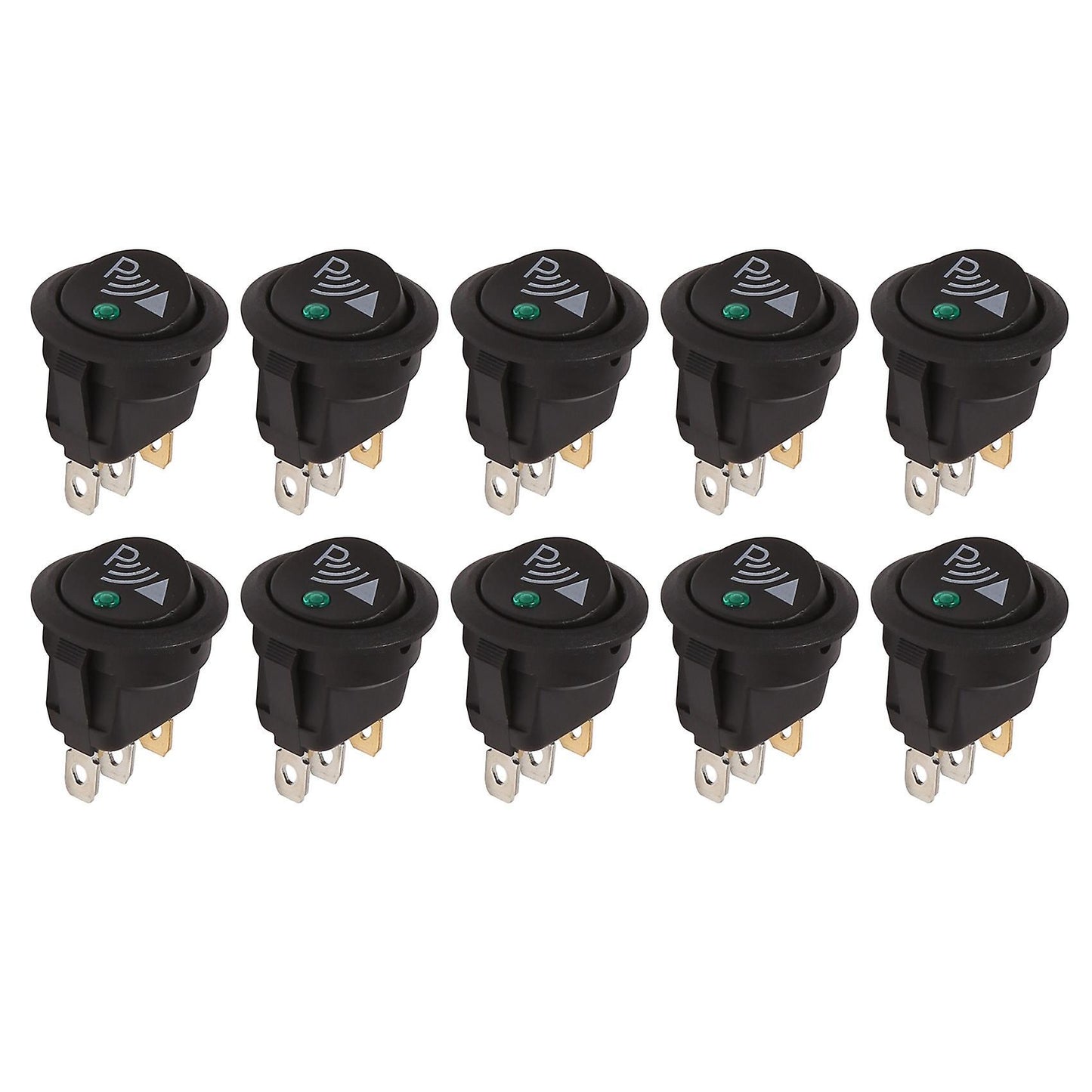 10x Round 3 Pin Rocker / Parking Switch Rear Sensor