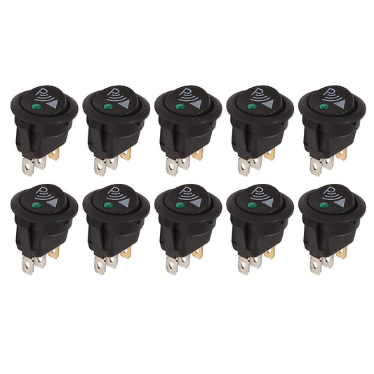 10x Round 3 Pin Rocker / Parking Switch Rear Sensor