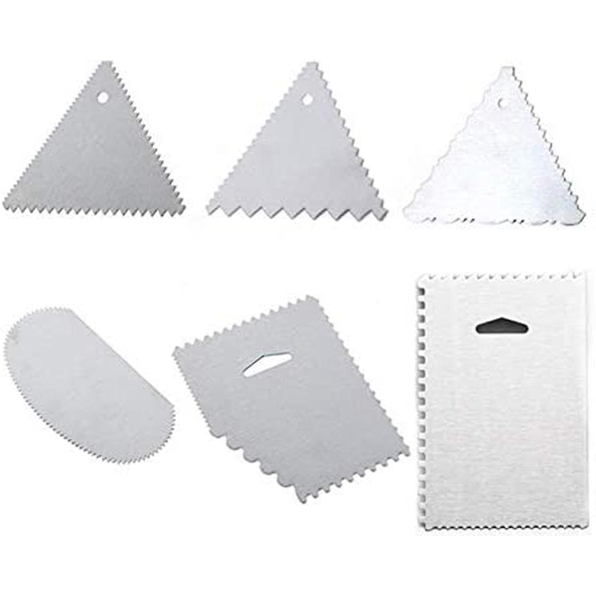 6pcs Cake Scraper Stainless Comb and Icing Smoother for Cake Decorate