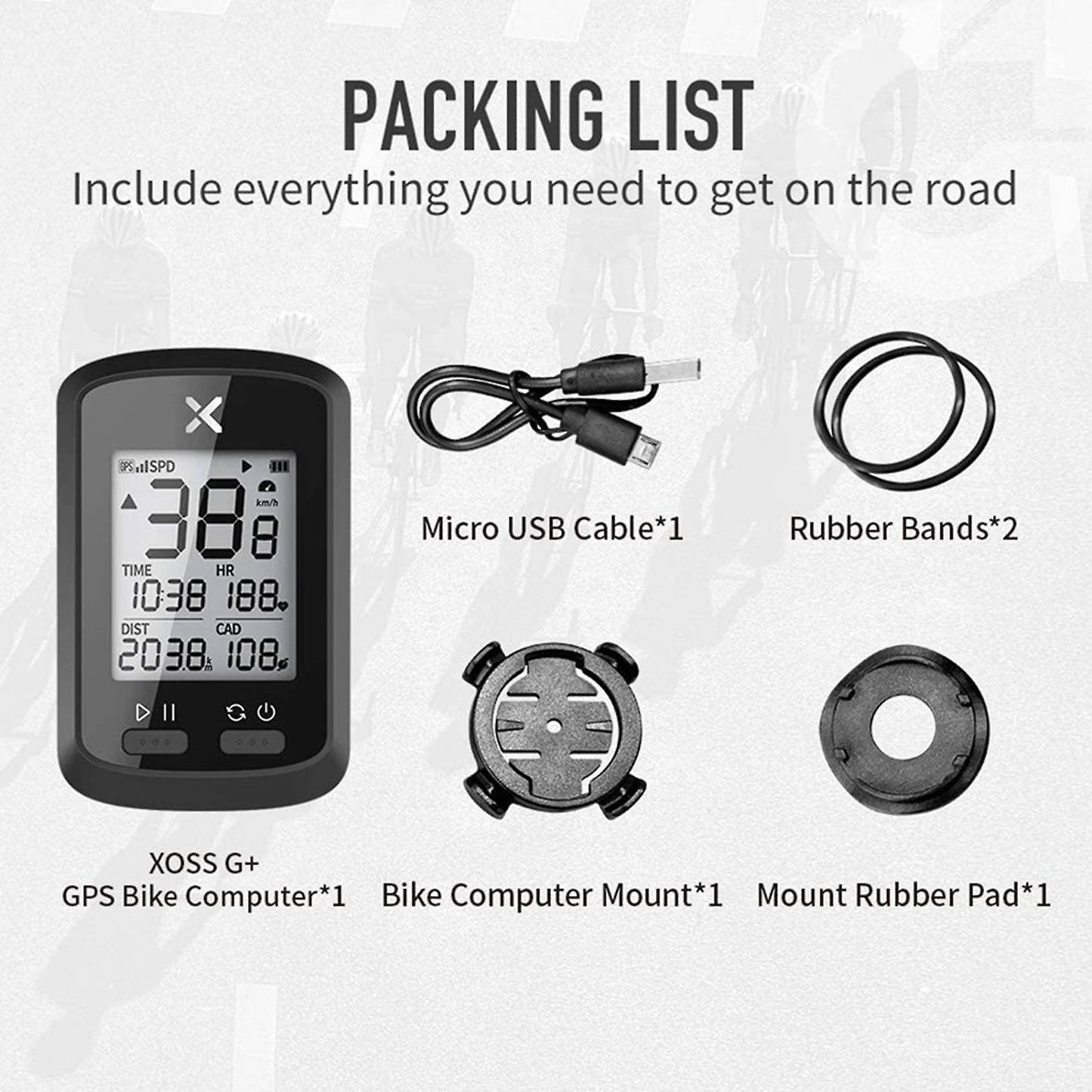 Xoss G+ Gps Bike Computer Wireless Bluetooth Stopwatch Speedometer