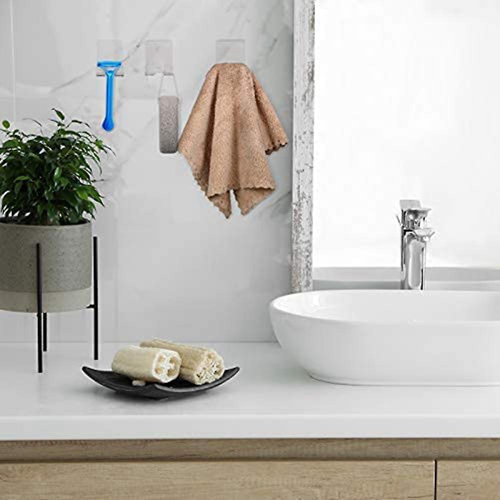 8 Pieces Acrylic Self Adhesive Hooks for Bathroom Kitchen (clear)