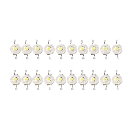 20 Pcs High Power 2 Pin 3w White Led Bead Emitters 170-190lm 6000k