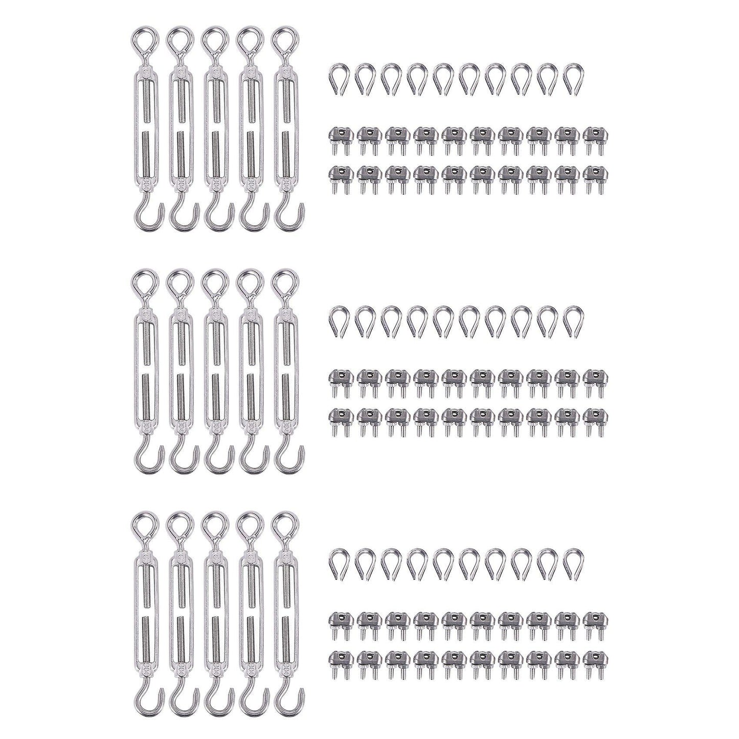 304 Stainless Steel Turnbuckle M6 Wire Rope Tensioner for Wood Post
