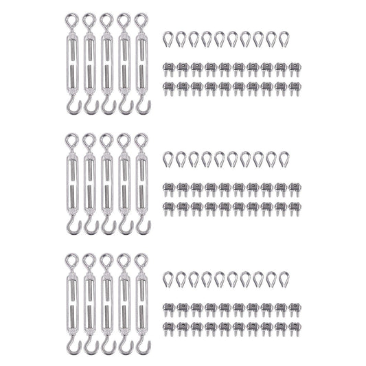 304 Stainless Steel Turnbuckle M6 Wire Rope Tensioner for Wood Post