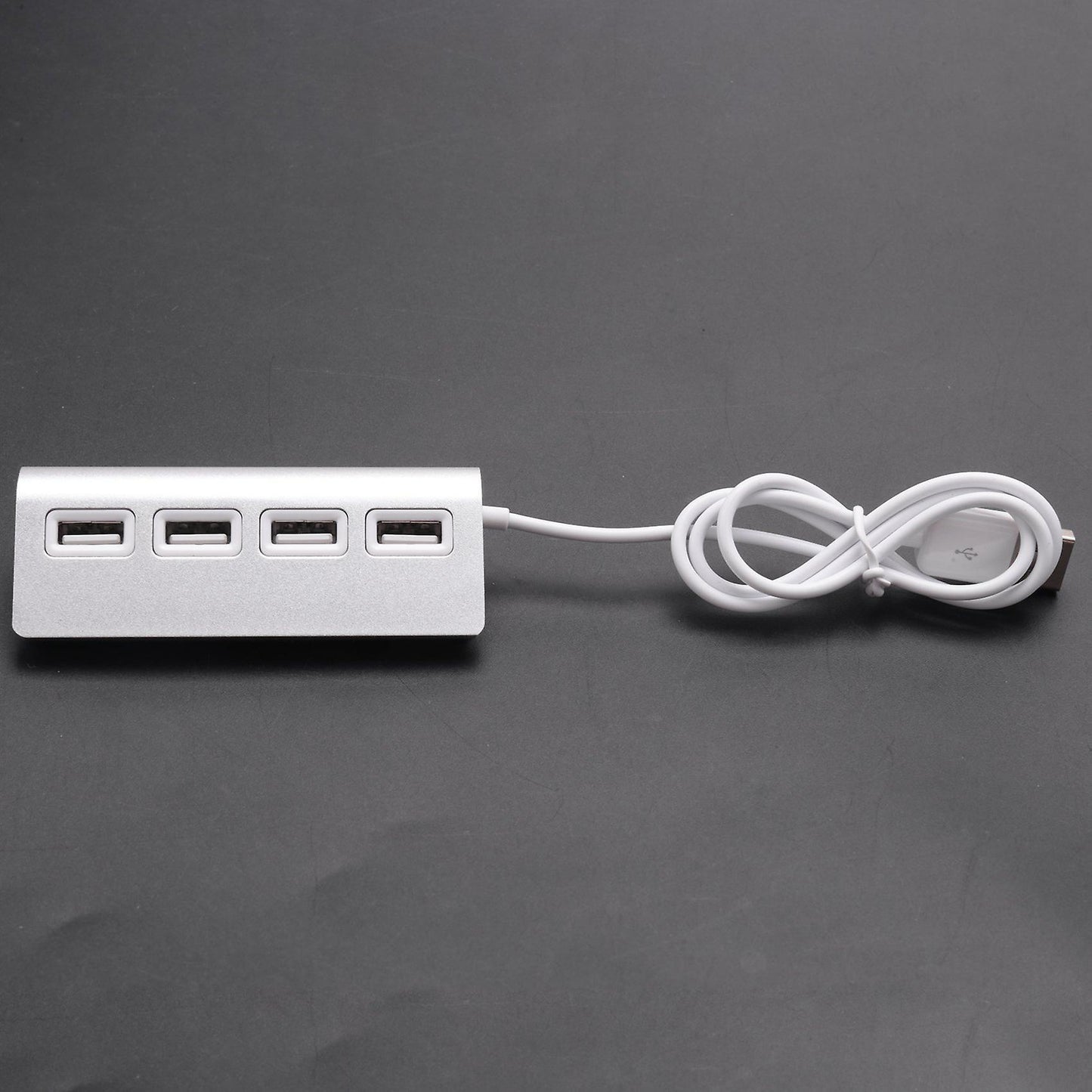 4 Port Aluminum Usb Hub with 11 Inch Shielded Cable for Laptops