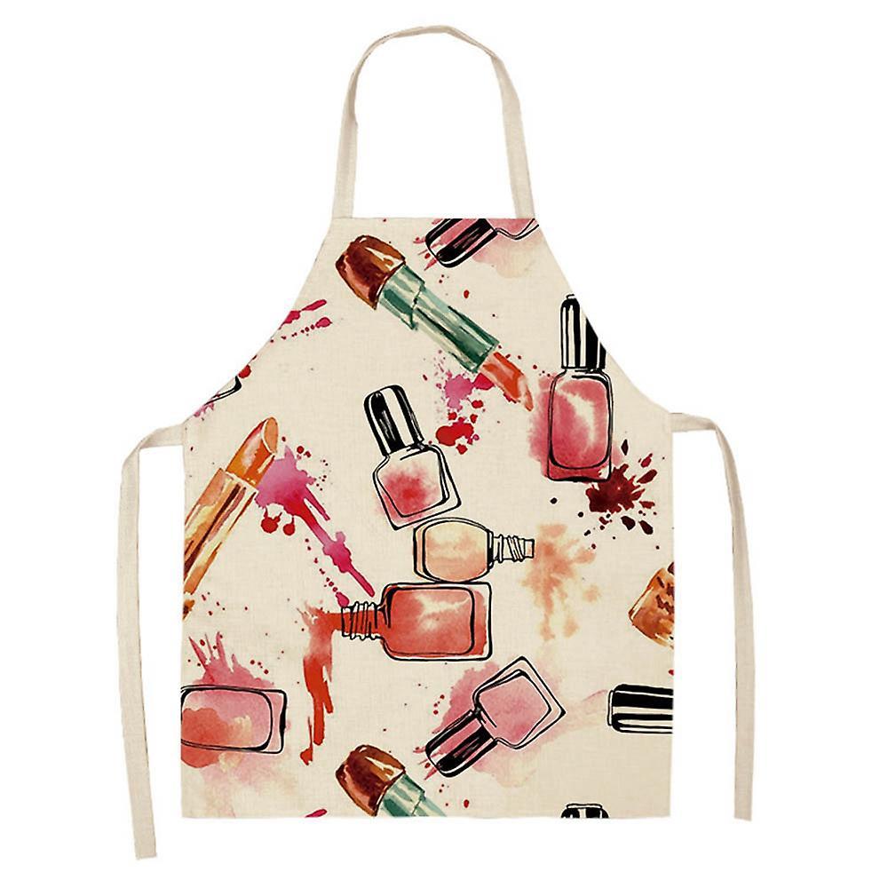2pcs Nail Polish Lipstick Kitchen Cotton Linen Aprons Bibs 2