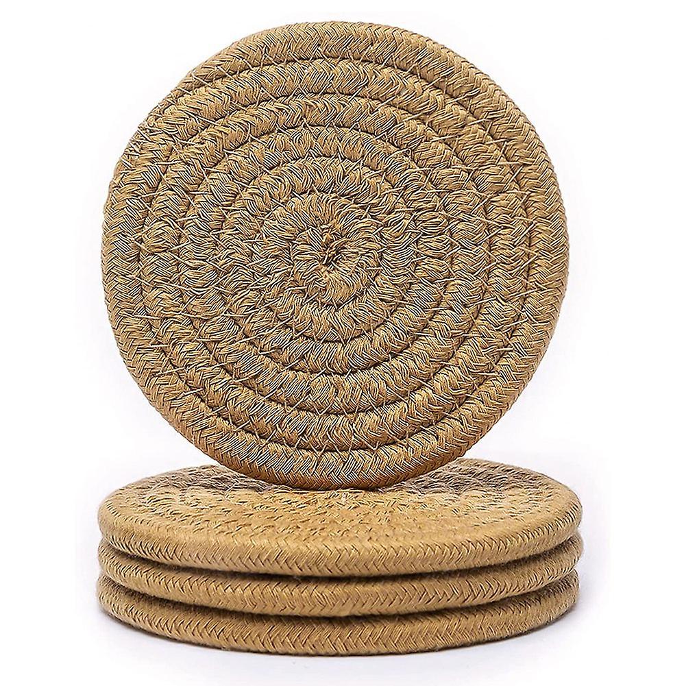 Drink Coaster Absorbent Woven Coaster Set Hand Woven Drink Coaster,b