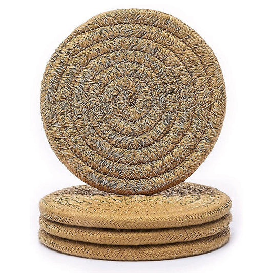 Drink Coaster Absorbent Woven Coaster Set Hand Woven Drink Coaster,b