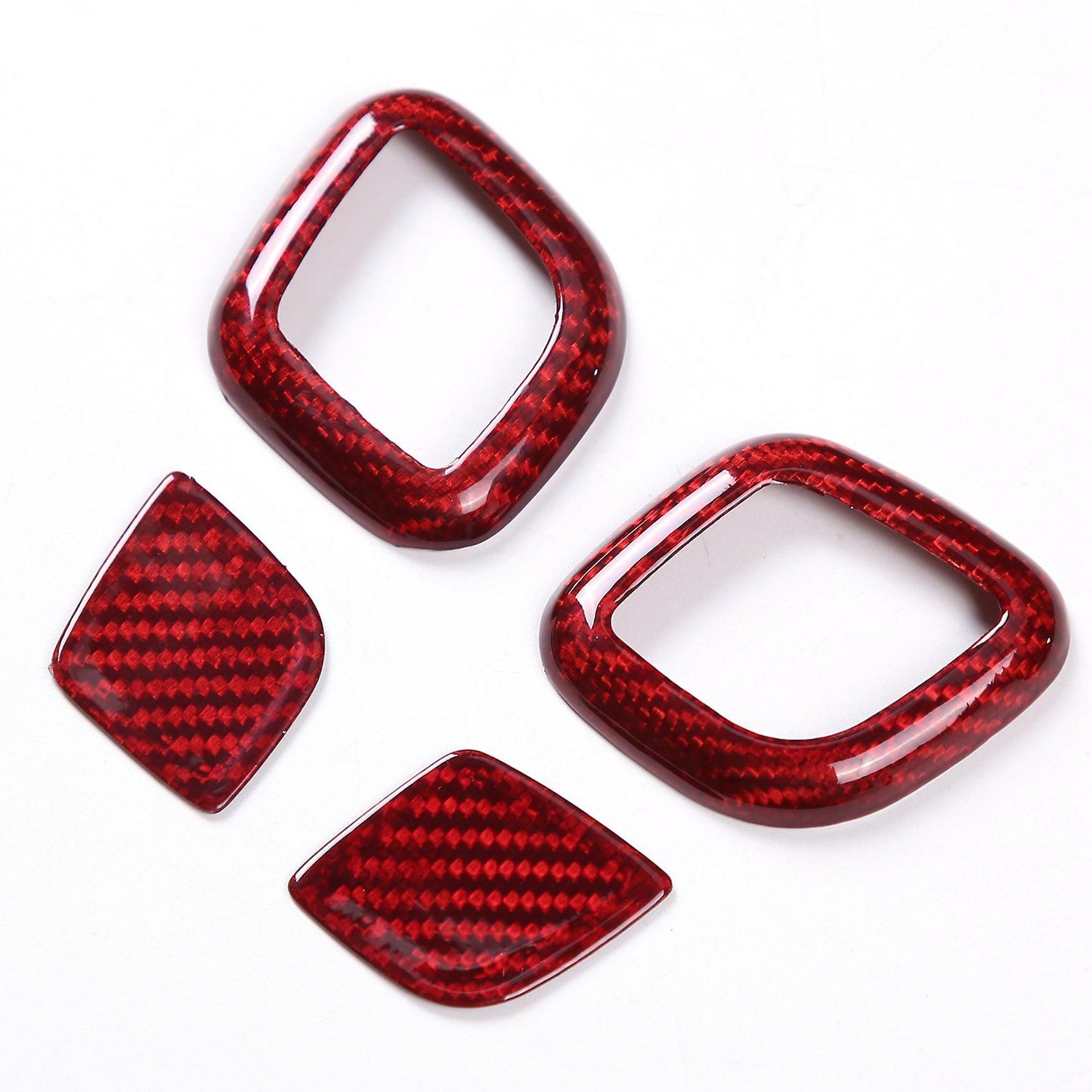 Real Carbon Fiber Car Headrest Switch Button Trim Cover