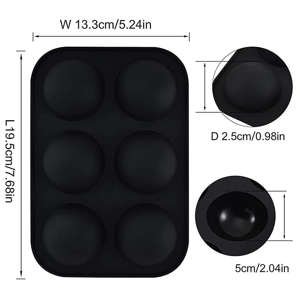 Silicone Mold for Hot Chocolate Bomb 3 Pack 6-cavity Semi Sphere Mold
