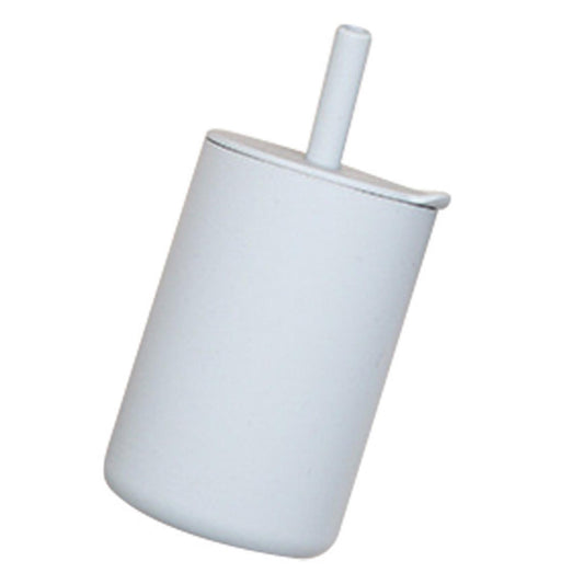 Toddler Cup Kids Silicone Training Cup with Straw (silver)