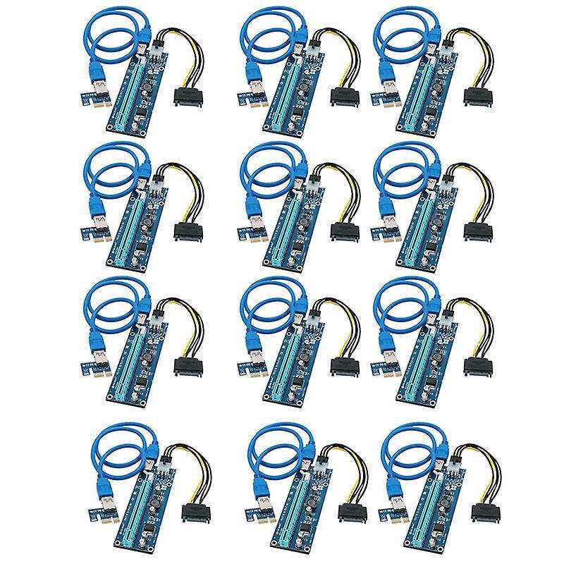 12 Pcs/lot 1x to 16x Express Extender Riser Card Usb 3.0 Pcie