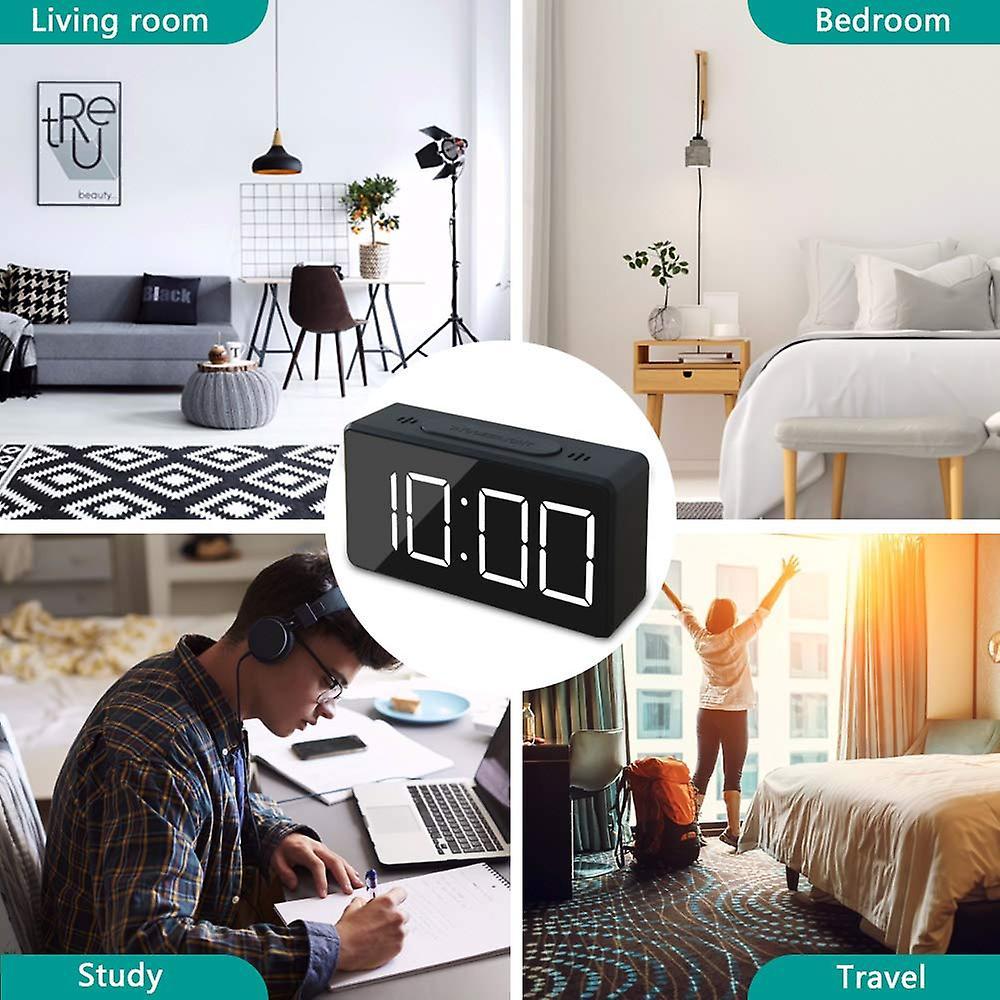 Mini Digital Alarm Clock with Led Time Or Temperature Display 12/24hr