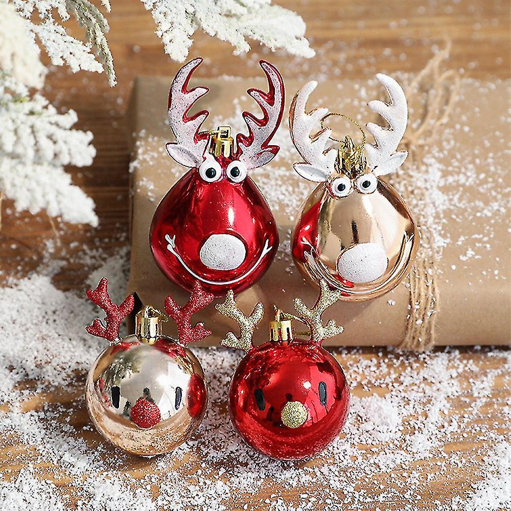 4pcs Elk Scene Layout Decor Christmas Tree Pendants Hanging Ball B