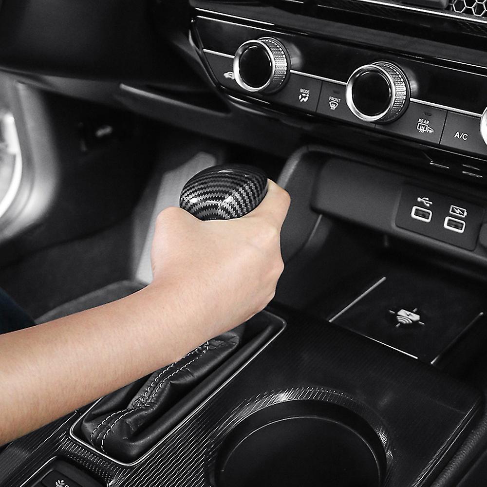 Black Carbon Fiber Car Gear Shift Knob Cover for Honda Civic 2022