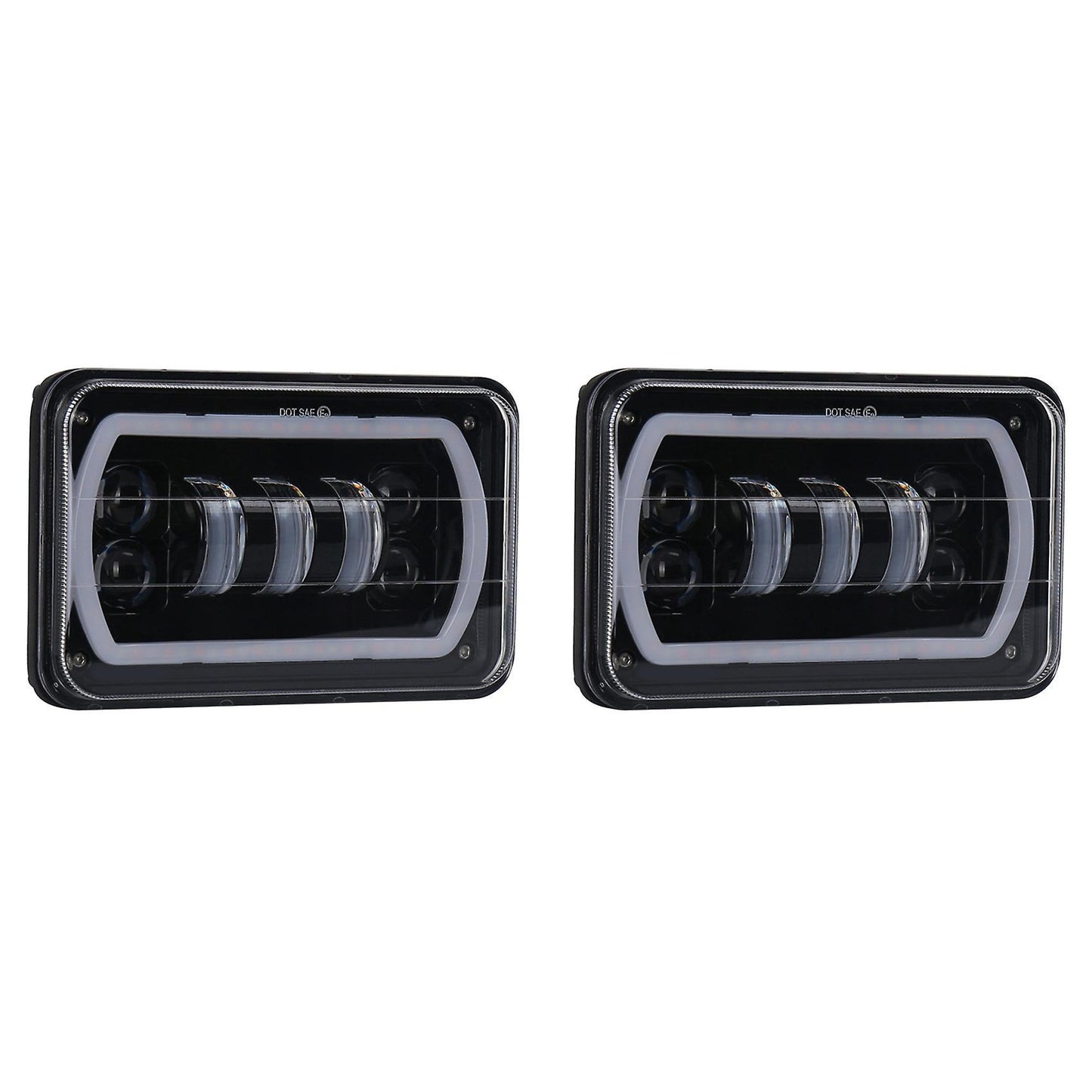 2x 4x6 Inch Led Head Light Lamp Hi-lo Beam Drl Light for Jeep