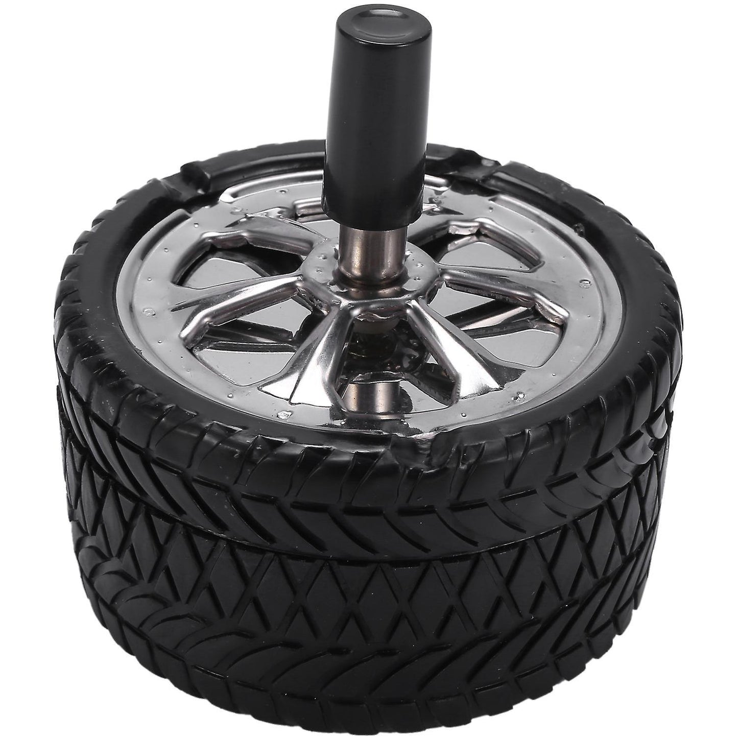 Ashtray Press Rotary Stainless Steel Seal Black Car Tire Rotation