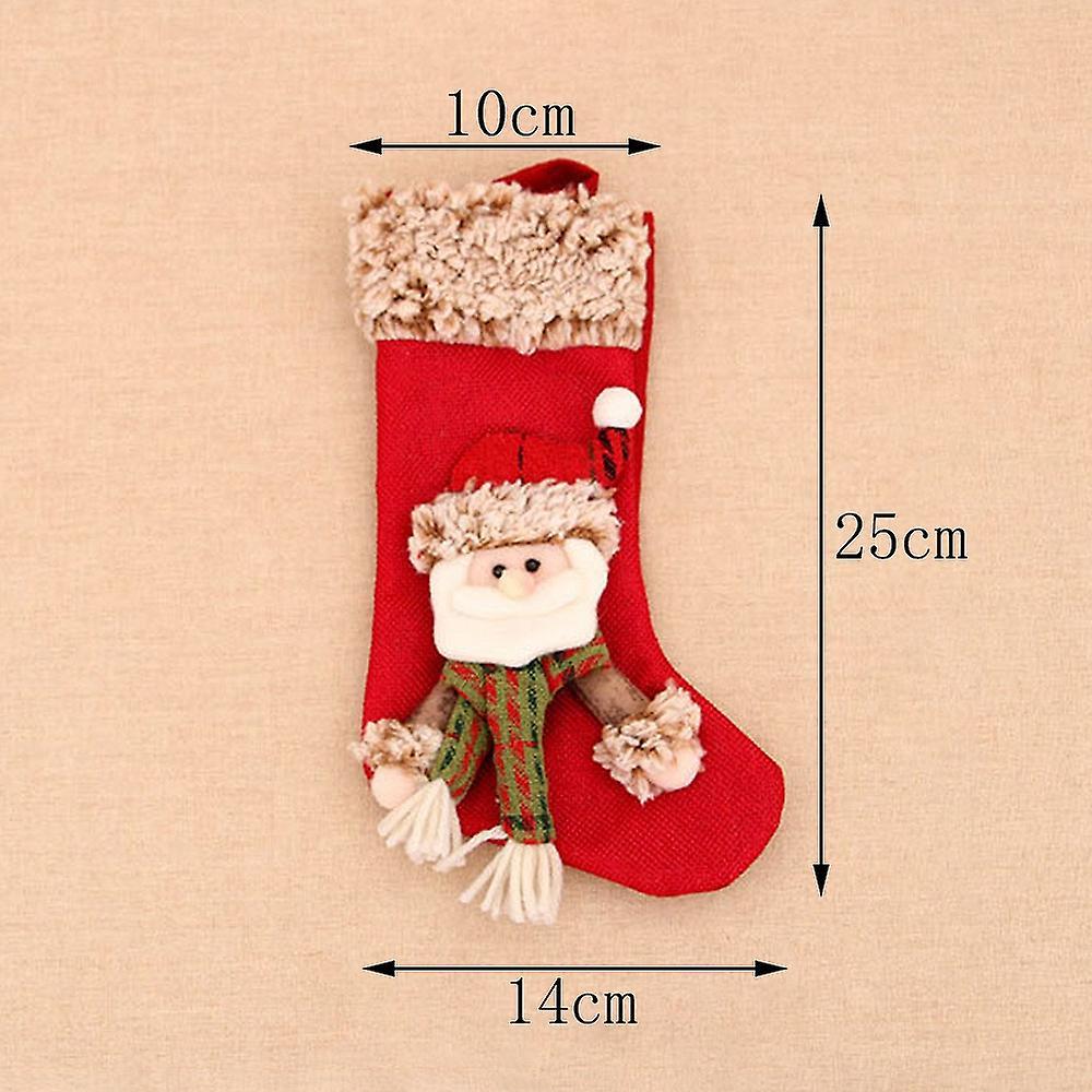 Christmas Stocking Santa Claus Candy Sock Gift Decor Bag, A