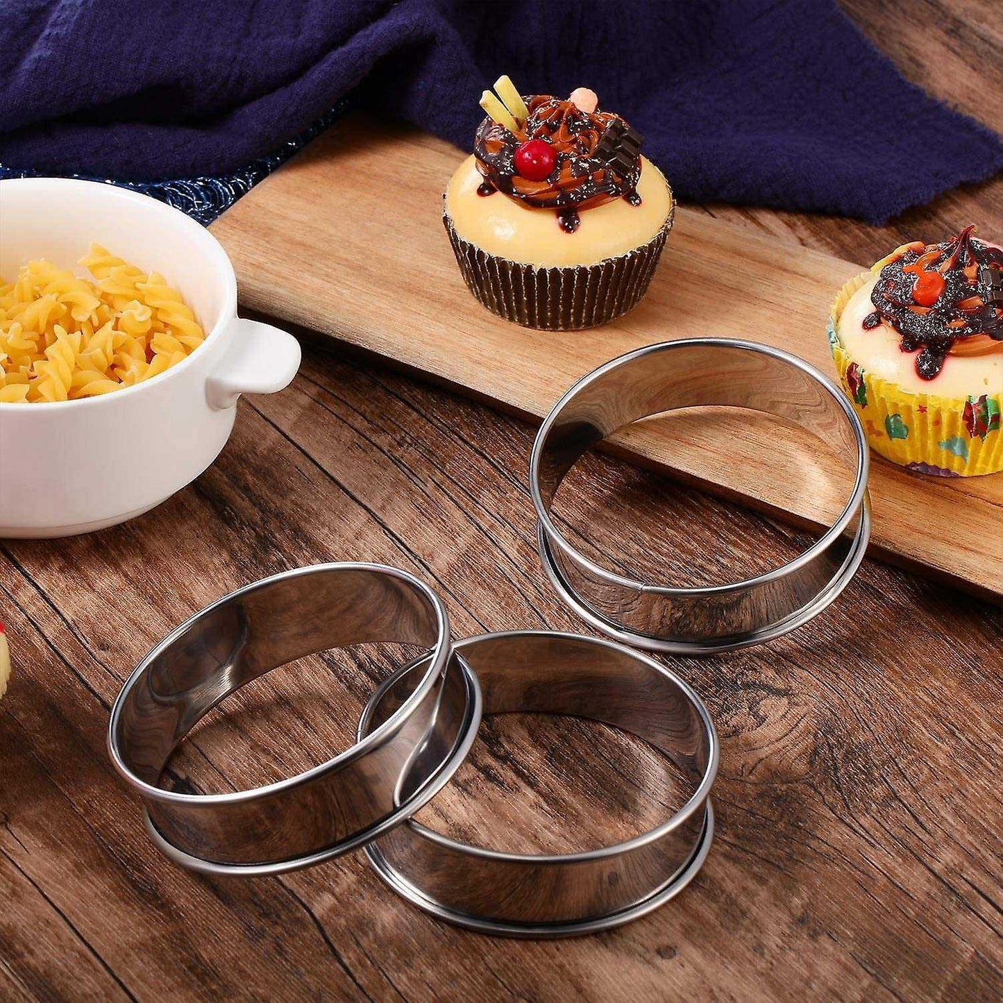 Muffin Tart Rings Cake Ring Crumpet Tart Rings Pusher Cooking Mold