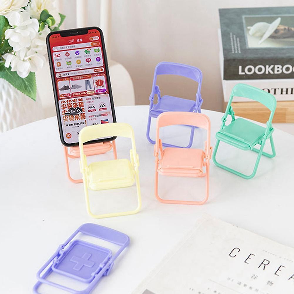 Steve Cute Little Chair Mobile Phone Holder Desk Foldable Pink